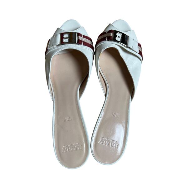 Bally Of Switzerland White Heel Sandals Women Size 7.5 - Picture 3 of 7